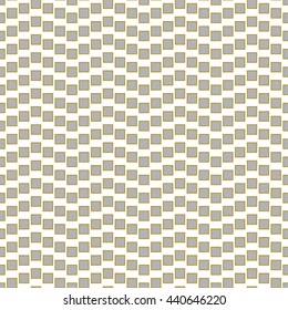Seamless pattern with symmetric geometric ornament. Abstract repeated rhombuses and squares background. Wavy wallpaper. Vector illustration