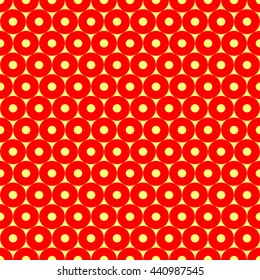 Seamless pattern with symmetric geometric ornament. Abstract repeated circles background. Grill wallpaper. Vector illustration