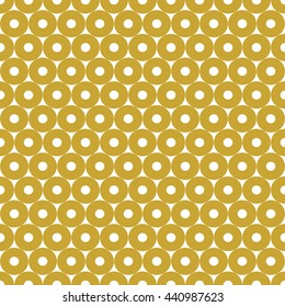 Seamless pattern with symmetric geometric ornament. Abstract repeated circles background. Grill wallpaper. Vector illustration