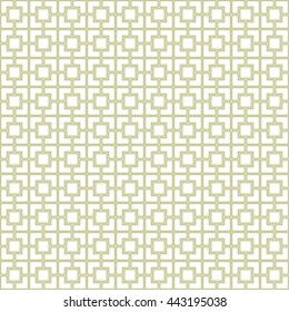Seamless pattern with symmetric geometric ornament. Abstract repeated squares background. Grill wallpaper. Vector illustration