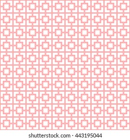 Seamless pattern with symmetric geometric ornament. Abstract repeated squares background. Grill wallpaper. Vector illustration