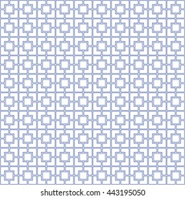 Seamless pattern with symmetric geometric ornament. Abstract repeated squares background. Grill wallpaper. Vector illustration
