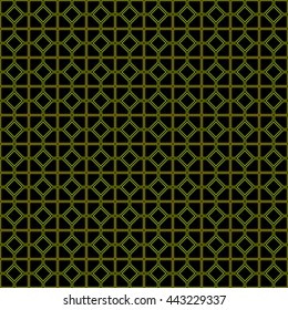 Seamless pattern with symmetric geometric ornament. Abstract repeated rhombuses and blocks background. Grill wallpaper. Vector illustration