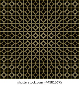 Seamless pattern with symmetric geometric ornament. Abstract repeated rhombuses and blocks background. Grill wallpaper. Vector illustration