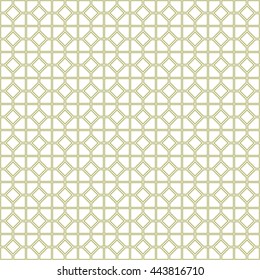 Seamless pattern with symmetric geometric ornament. Abstract repeated rhombuses and blocks background. Grill wallpaper. Vector illustration