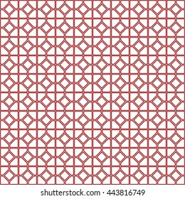 Seamless pattern with symmetric geometric ornament. Abstract repeated rhombuses and blocks background. Grill wallpaper. Vector illustration