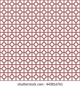 Seamless pattern with symmetric geometric ornament. Abstract repeated rhombuses and blocks background. Grill wallpaper. Vector illustration