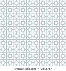 Seamless pattern with symmetric geometric ornament. Abstract repeated squares background. Grill wallpaper. Vector illustration