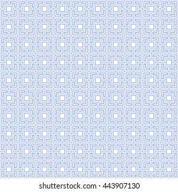 Seamless pattern with symmetric geometric ornament. Abstract repeated squares and blocks background. Grill wallpaper. Vector illustration