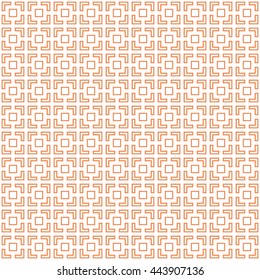 Seamless pattern with symmetric geometric ornament. Abstract repeated squares and blocks background. Grill wallpaper. Vector illustration