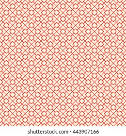 Seamless pattern with symmetric geometric ornament. Abstract repeated rhombuses and blocks background. Grill wallpaper. Vector illustration
