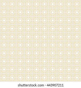 Seamless pattern with symmetric geometric ornament. Abstract repeated squares and blocks background. Grill wallpaper. Vector illustration