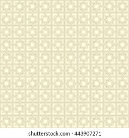 Seamless pattern with symmetric geometric ornament. Abstract repeated squares and blocks background. Grill wallpaper. Vector illustration