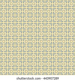 Seamless pattern with symmetric geometric ornament. Abstract repeated squares and blocks background. Mosaic wallpaper. Vector illustration
