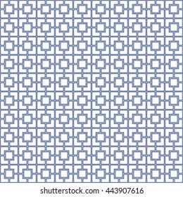 Seamless pattern with symmetric geometric ornament. Abstract repeated squares background. Grill wallpaper. Vector illustration