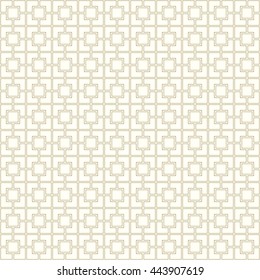 Seamless pattern with symmetric geometric ornament. Abstract repeated squares and blocks background. Grill wallpaper. Vector illustration