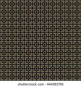 Seamless pattern with symmetric geometric ornament. Abstract repeated squares and blocks background. Grill wallpaper. Vector illustration