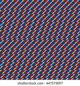 Seamless pattern with symmetric geometric ornament. Abstract repeated bright squares and rhombuses background. Ethnic mosaic, stained glass wallpaper. Vector illustration