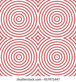 Seamless pattern with symmetric geometric ornament. Color stylized circles and rhombuses abstract background. Creative wallpaper. Vector illustration
