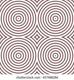 Seamless pattern with symmetric geometric ornament. Color stylized circles and rhombuses abstract background. Creative wallpaper. Vector illustration