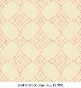 Seamless pattern with symmetric geometric ornament. Color stylized rhombuses abstract background. Creative wallpaper. Vector illustration