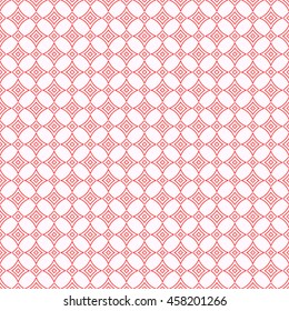 Seamless pattern with symmetric geometric ornament. Red stylized rhombuses abstract background. Creative wallpaper. Vector illustration