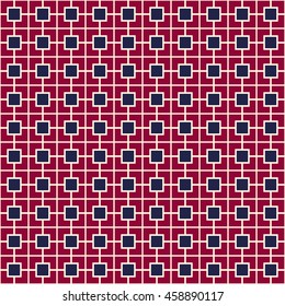 Seamless pattern with symmetric geometric ornament. Color square chain abstract background. Vector illustration