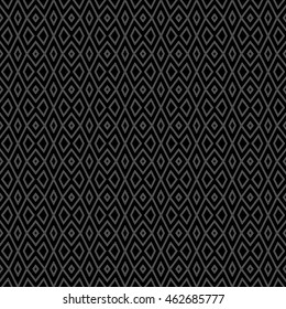 Seamless pattern with symmetric geometric ornament. Striped abstract background. Ethnic and tribal motifs. Repeated rhombuses wallpaper. Vector illustration