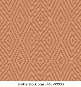 Seamless pattern with symmetric geometric ornament. Striped abstract background. Ethnic and tribal motifs. Repeated rhombuses wallpaper. Vector illustration