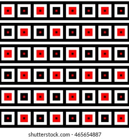 Seamless pattern with symmetric geometric ornament. Repeated squares and lines background. Creative wallpaper. Vector illustration 