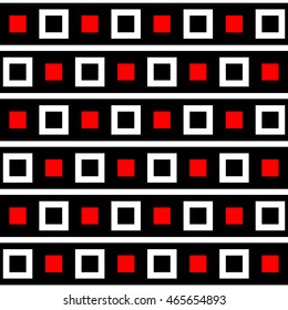 Seamless pattern with symmetric geometric ornament. Repeated squares and lines background. Creative wallpaper. Vector illustration 