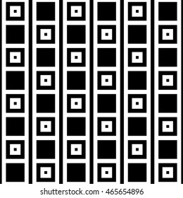 Seamless pattern with symmetric geometric ornament. Repeated squares and lines background. Creative wallpaper. Vector illustration 