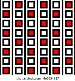 Seamless pattern with symmetric geometric ornament. Repeated squares and lines background. Creative wallpaper. Vector illustration 