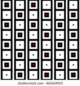 Seamless pattern with symmetric geometric ornament. Repeated squares and lines background. Creative wallpaper. Vector illustration 