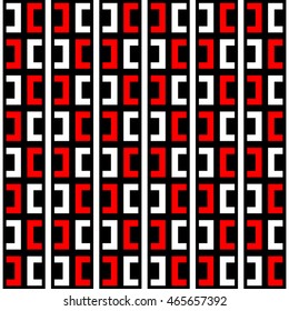 Seamless pattern with symmetric geometric ornament. Ethnic and tribal motifs. Repeated semi-squares and lines background. Creative wallpaper. Vector illustration 