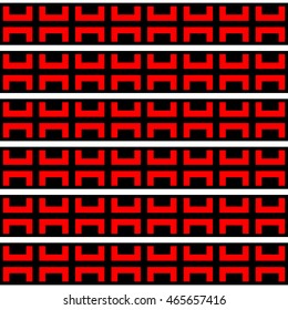 Seamless pattern with symmetric geometric ornament. Ethnic and tribal motifs. Repeated semi-squares and lines background. Creative wallpaper. Vector illustration 