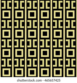 Seamless pattern with symmetric geometric ornament. Ethnic and tribal motifs. Repeated squares, semi-squares and lines background. Creative wallpaper. Vector illustration 
