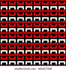 Seamless pattern with symmetric geometric ornament. Ethnic and tribal motifs. Repeated semi-squares and lines background. Creative wallpaper. Vector illustration 