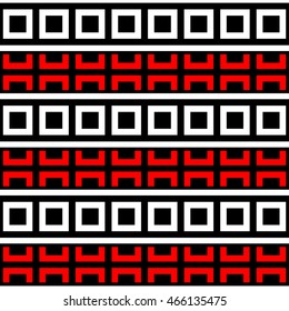 Seamless pattern with symmetric geometric ornament. Ethnic and tribal motifs. Repeated squares, semi-squares and lines background. Creative wallpaper. Vector illustration 