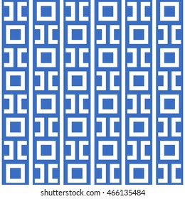 Seamless pattern with symmetric geometric ornament. Ethnic and tribal motifs. Repeated squares, semi-squares and lines background. Creative wallpaper. Vector illustration 