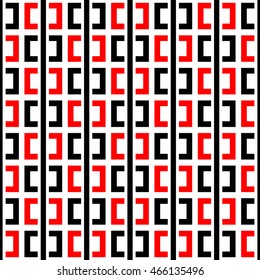 Seamless pattern with symmetric geometric ornament. Ethnic and tribal motifs. Repeated semi-squares and lines background. Creative wallpaper. Vector illustration 