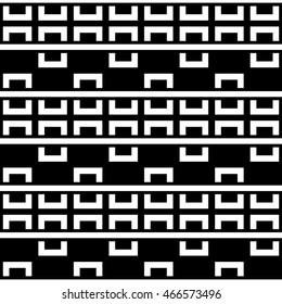 Seamless pattern with symmetric geometric ornament. Ethnic and tribal motifs. Repeated semi-squares and lines background. Creative wallpaper. Vector illustration 
