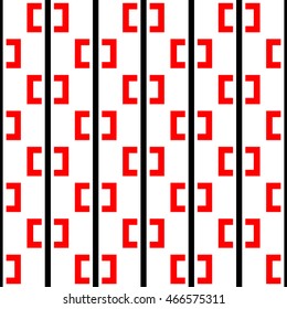 Seamless pattern with symmetric geometric ornament. Ethnic and tribal motifs. Repeated semi-squares and lines background. Creative wallpaper. Vector illustration 