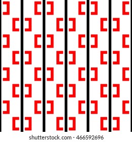 Seamless pattern with symmetric geometric ornament. Ethnic and tribal motifs. Repeated semi-squares and lines background. Creative wallpaper. Vector illustration 