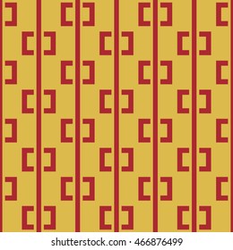 Seamless pattern with symmetric geometric ornament. Ethnic and tribal motifs. Repeated semi-squares and lines background. Creative wallpaper. Vector illustration 