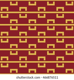 Seamless pattern with symmetric geometric ornament. Ethnic and tribal motifs. Repeated semi-squares and lines background. Creative wallpaper. Vector illustration 