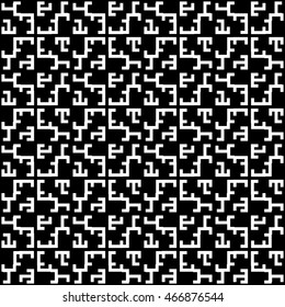 Seamless pattern with symmetric geometric ornament. Ethnic and tribal motifs. Repeated different shaped curves and figures background. Creative wallpaper. Vector illustration