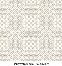 Seamless pattern with symmetric geometric ornament. Ethnic and tribal motifs. Repeated different figures background.Ornamental wallpaper. Vector illustration