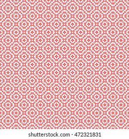 Seamless pattern with symmetric geometric ornament. Ethnic and tribal motifs. Different  figures background. Ornamental wallpaper. Vector illustration