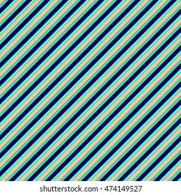 Seamless pattern with symmetric geometric ornament. Diagonal striped abstract wallpaper. Color lines digital paper for scrapbook, textile print, page fill. Vector illustration